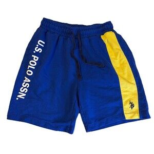 Us Polo Assn Men Size Small Blue Pull-On Jogger Shorts Sportswear School Workout